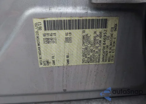 2013 Nissan Maxima 3.5 Sv from USA, damaged, VIN 1N4AA5AP3DC846952